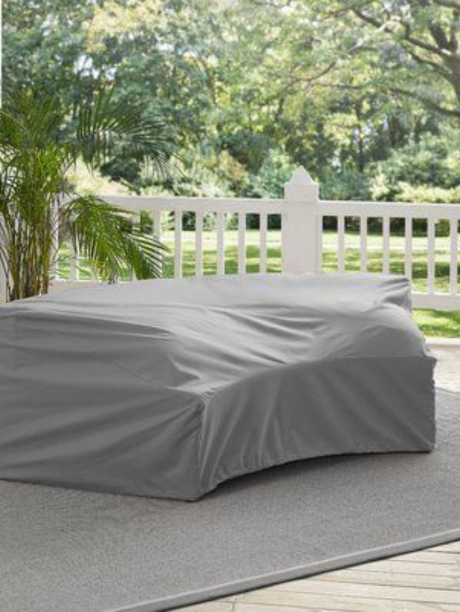 Outdoor furniture with grey protective cover
