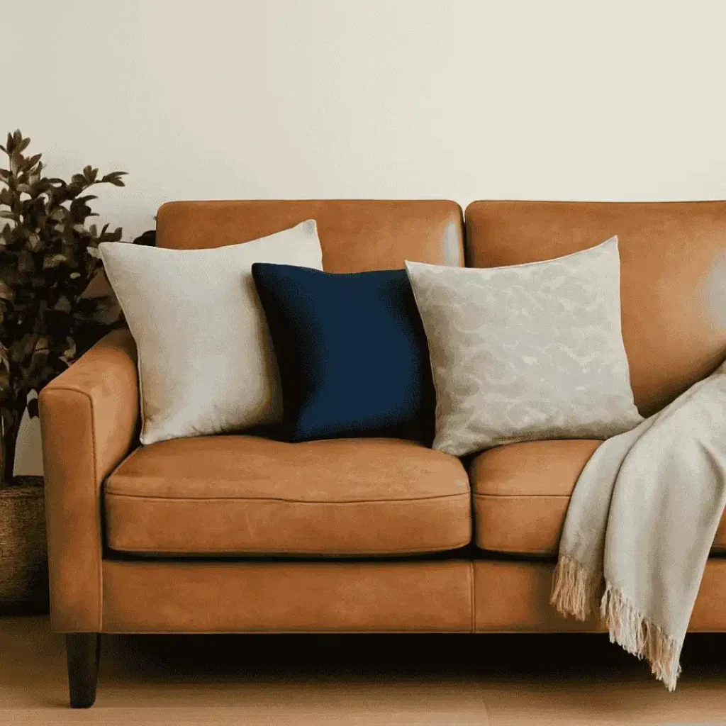 How to match cushions with a sofa by pairing complementary colors and textures for a stylish living room.