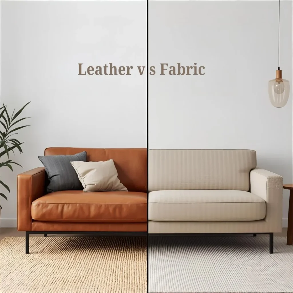 Discover which sofa upholstery option is best for Dubai homes and offices, comparing leather and fabric for style, comfort, and durability.
