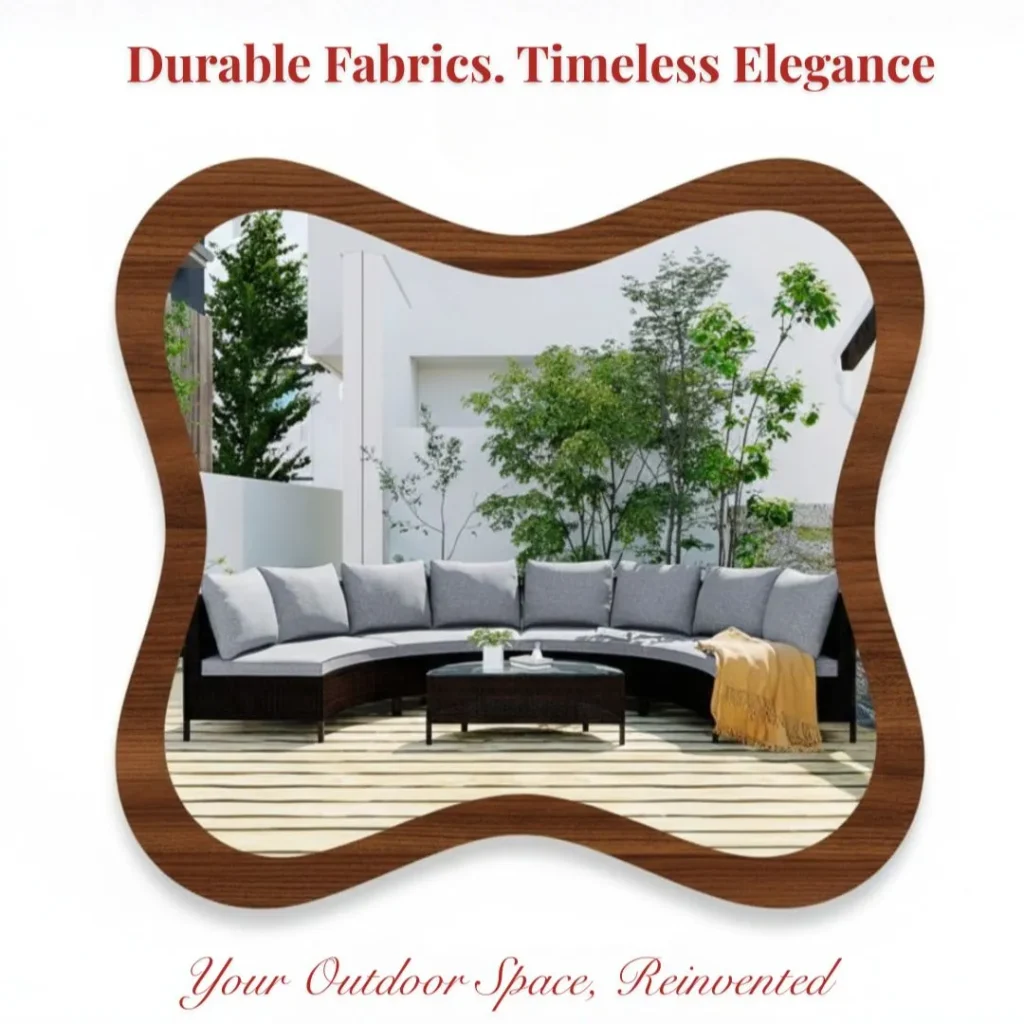 Restored outdoor cushions with fresh fabric, demonstrating why garden cushions upholstery is a must for comfort and durability in Dubai.