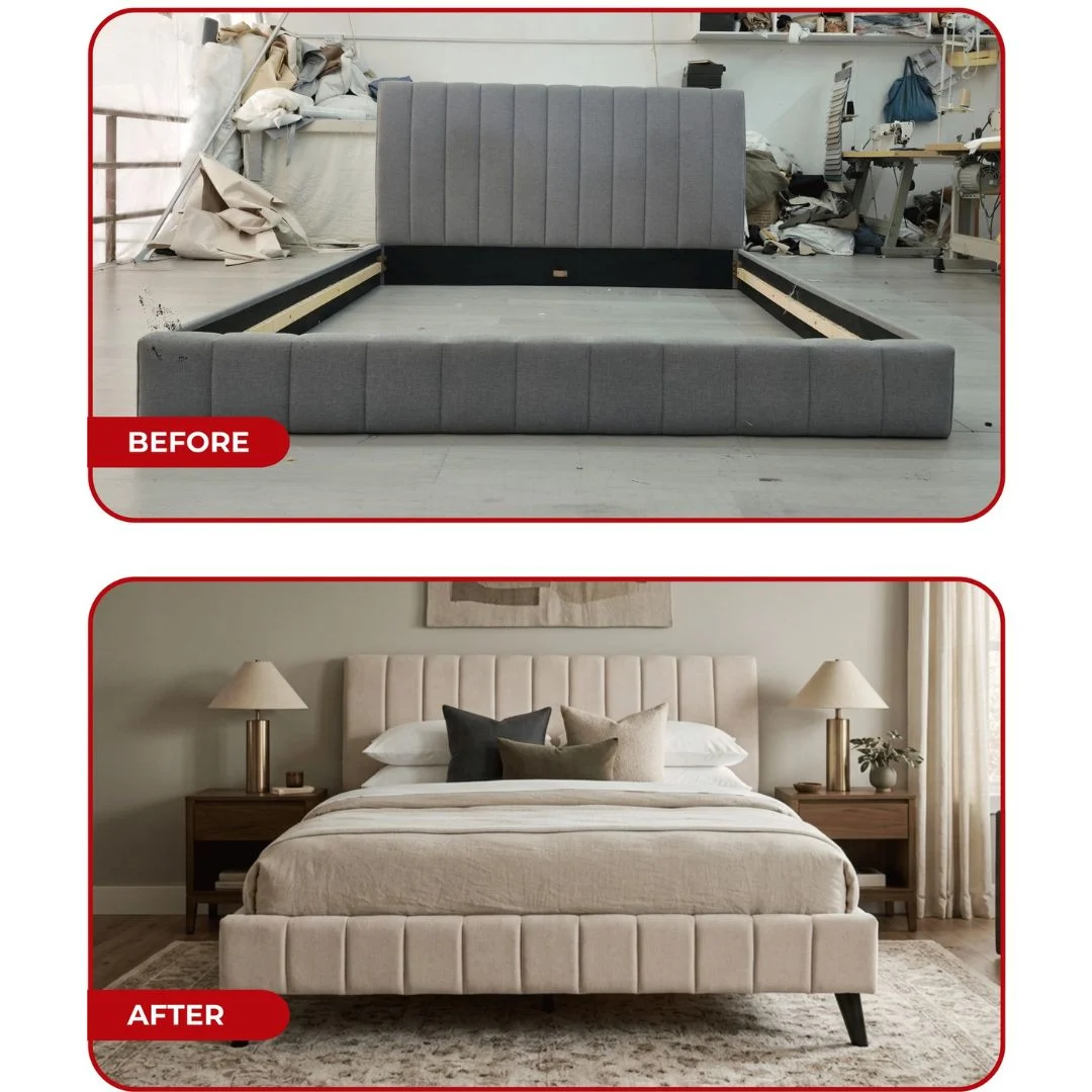 Which Bed Upholstery Design is Best – showcasing a modern upholstered bed with a stylish headboard in a luxurious bedroom