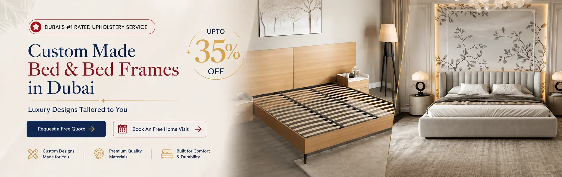 Custom Made Bed & Bed Frames upholstery banner copy