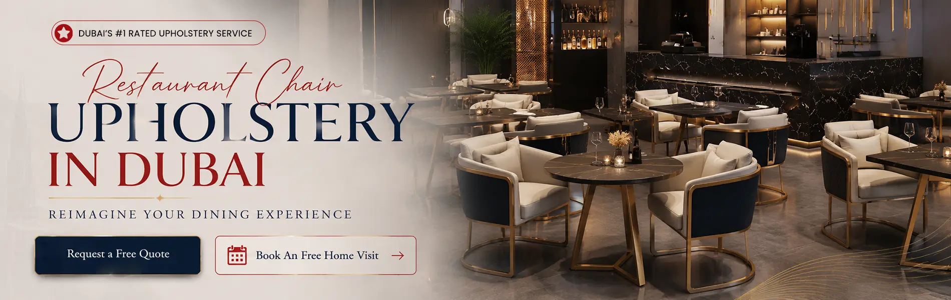 RESTAURANT CHAIR upholstery banner copy